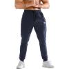 imageBROKIG Mens Stripe Gym Joggers Pants Causal Slim fit Tapered Workout Sweatpants with Zipper PocketNavy Blue