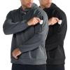 imageBROKIG Mens Armzip Loose Fit Pullover Hoodie Waffle Knit Warm Casual Lounge LongSleeve Hoodies For Running WorkoutBlackgray