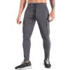 imageBROKIG Mens Cargo Workout Joggers Pants Tapered Gym Athletic Tactical Slim Sweatpants Men with PocketsShadow GreyLarge