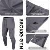 imageBROKIG Mens Cargo Workout Joggers Pants Tapered Gym Athletic Tactical Slim Sweatpants Men with PocketsShadow GreyLarge