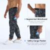 imageBROKIG Mens MarcoGlaze Gym Joggers Camo Athletic Workout Pants Cargo Pockets Casual Camouflage Sweatpants for RunningCamo Black