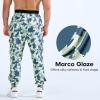 imageBROKIG Mens MarcoGlaze Gym Joggers Camo Athletic Workout Pants Cargo Pockets Casual Camouflage Sweatpants for RunningCamo Yellow