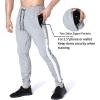 imageBROKIG Mens Streaks Vent Gym Workout Joggers PantsAthletic Casual Side Mesh Jogging Sweatpants with Zip PocketsLight Grey