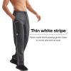 imageBROKIG Mens Stripe Baggy Workout Sweatpants Open Bottom Straight Leg Casual Sweat Pants with PocketsDark Grey