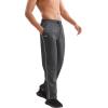 imageBROKIG Mens Stripe Baggy Workout Sweatpants Open Bottom Straight Leg Casual Sweat Pants with PocketsDark Grey