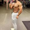 imageBROKIG Mens Stripe Baggy Workout Sweatpants Open Bottom Straight Leg Casual Sweat Pants with PocketsLigtht Grey
