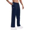 imageBROKIG Mens Stripe Baggy Workout Sweatpants Open Bottom Straight Leg Casual Sweat Pants with PocketsNavy Blue