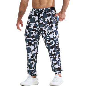 imageBROKIG Mens MarcoGlaze Gym Joggers Camo Athletic Workout Pants Cargo Pockets Casual Camouflage Sweatpants for RunningCamo Grey