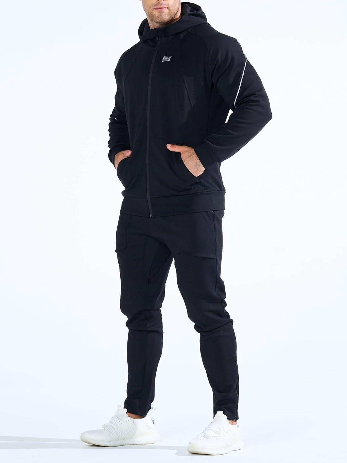 imageBROKIG Mens Stealth Zip Up HoodieFullZip Track Running Jacket Hooded SportswearSoft Casual Gym Hoodie SweatshirtsDark Grey