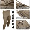 imageBROKIG Men Large Capacity Gym Joggers Pants with Zipper PocketsWorkout Tapered Casual Athletic Sweatpants Track PantsBeige