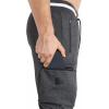 imageBROKIG Men Large Capacity Gym Joggers Pants with Zipper PocketsWorkout Tapered Casual Athletic Sweatpants Track PantsDark Gray