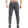 imageBROKIG Men Large Capacity Gym Joggers Pants with Zipper PocketsWorkout Tapered Casual Athletic Sweatpants Track PantsDark Gray