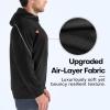 imageBROKIG Mens Stealth Zip Up HoodieFullZip Track Running Jacket Hooded SportswearSoft Casual Gym Hoodie SweatshirtsBlack