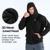 imageBROKIG Mens Stealth Zip Up HoodieFullZip Track Running Jacket Hooded SportswearSoft Casual Gym Hoodie SweatshirtsBlack
