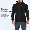 imageBROKIG Mens Stealth Zip Up HoodieFullZip Track Running Jacket Hooded SportswearSoft Casual Gym Hoodie SweatshirtsBlack