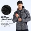 imageBROKIG Mens Stealth Zip Up HoodieFullZip Track Running Jacket Hooded SportswearSoft Casual Gym Hoodie SweatshirtsDark Grey