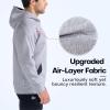 imageBROKIG Mens Stealth Zip Up HoodieFullZip Track Running Jacket Hooded SportswearSoft Casual Gym Hoodie SweatshirtsLight Grey
