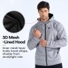 imageBROKIG Mens Stealth Zip Up HoodieFullZip Track Running Jacket Hooded SportswearSoft Casual Gym Hoodie SweatshirtsLight Grey