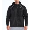 imageBROKIG Mens Stripe Running Jacket with Zipper Pocket Windbreaker Zip Up Workout Hoodie Men Athletic Gym SweatshirtsBlack