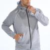 imageBROKIG Mens Stripe Running Jacket with Zipper Pocket Windbreaker Zip Up Workout Hoodie Men Athletic Gym SweatshirtsBlackLight Grey