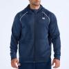 imageBROKIG Mens Stripe Running Jacket with Zipper Pocket Windbreaker Zip Up Workout Hoodie Men Athletic Gym SweatshirtsDark Grey