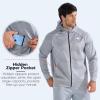 imageBROKIG Mens Stripe Running Jacket with Zipper Pocket Windbreaker Zip Up Workout Hoodie Men Athletic Gym SweatshirtsLight Grey