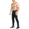imageBROKIG Mens Workout Jogger Pants Gym Tapered Athletic Slim Sweatpants with Zipper PocketBlack