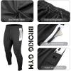 imageBROKIG Mens Workout Jogger Pants Gym Tapered Athletic Slim Sweatpants with Zipper PocketBlack