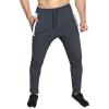 imageBROKIG Mens Workout Jogger Pants Gym Tapered Athletic Slim Sweatpants with Zipper PocketDark Gray