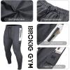 imageBROKIG Mens Workout Jogger Pants Gym Tapered Athletic Slim Sweatpants with Zipper PocketDark Gray