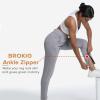 imageBROKIG Womens Cloudloft Joggers Zipper PocketCasual Soft Sweatpants Athletic Tapered Pants for Women Lounge WorkoutLight Grey