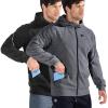 imageBROKIG Mens Stealth Zip Up HoodieFullZip Track Running Jacket Hooded SportswearSoft Casual Gym Hoodie SweatshirtsBlackdark Grey