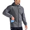 imageBROKIG Mens Stealth Zip Up HoodieFullZip Track Running Jacket Hooded SportswearSoft Casual Gym Hoodie SweatshirtsDark Grey