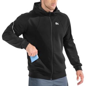 imageBROKIG Mens Stealth Zip Up HoodieFullZip Track Running Jacket Hooded SportswearSoft Casual Gym Hoodie SweatshirtsBlack