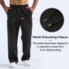 imageBROKIG Mens Buttlift Workout Sweatpants Baggy Straight Leg Lounge Pants Open Bottom Track Sweat Pants with Zip PocketsBlacklight Grey
