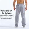 imageBROKIG Mens Buttlift Workout Sweatpants Baggy Straight Leg Lounge Pants Open Bottom Track Sweat Pants with Zip PocketsLight Grey