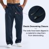 imageBROKIG Mens Buttlift Workout Sweatpants Baggy Straight Leg Lounge Pants Open Bottom Track Sweat Pants with Zip PocketsNavy Blue