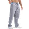 imageBROKIG Mens Buttlift Workout Sweatpants Baggy Straight Leg Lounge Pants Open Bottom Track Sweat Pants with Zip PocketsLight Grey