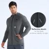 imageBROKIG Mens StealthZip Lightweight Running Jackets Full Zip Workout Hoodie Track Windbreaker Athletic Gym SweatshirtsDark Grey