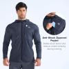 imageBROKIG Mens StealthZip Lightweight Running Jackets Full Zip Workout Hoodie Track Windbreaker Athletic Gym SweatshirtsNavy Blue