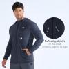 imageBROKIG Mens StealthZip Lightweight Running Jackets Full Zip Workout Hoodie Track Windbreaker Athletic Gym SweatshirtsNavy Blue