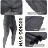 imageBROKIG Men Fitted Gym SweatpantsCasual Slim Workout Jogger Pants with Zipper Pocket Bodybuilding Athletic Tapered Pants MeidumBlackDark Grey