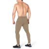 imageBROKIG Men Fitted Gym SweatpantsCasual Slim Workout Jogger Pants with Zipper Pocket Bodybuilding Athletic Tapered PantsBeige