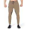 imageBROKIG Men Fitted Gym SweatpantsCasual Slim Workout Jogger Pants with Zipper Pocket Bodybuilding Athletic Tapered PantsBeige