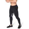 imageBROKIG Men Fitted Gym SweatpantsCasual Slim Workout Jogger Pants with Zipper Pocket Bodybuilding Athletic Tapered PantsBlack