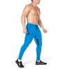 imageBROKIG Men Fitted Gym SweatpantsCasual Slim Workout Jogger Pants with Zipper Pocket Bodybuilding Athletic Tapered PantsElectric Blue