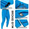 imageBROKIG Men Fitted Gym SweatpantsCasual Slim Workout Jogger Pants with Zipper Pocket Bodybuilding Athletic Tapered PantsElectric Blue