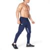 imageBROKIG Men Fitted Gym SweatpantsCasual Slim Workout Jogger Pants with Zipper Pocket Bodybuilding Athletic Tapered PantsNavy