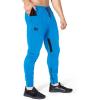 imageBROKIG Men Fitted Gym SweatpantsCasual Slim Workout Jogger Pants with Zipper Pocket Bodybuilding Athletic Tapered PantsElectric Blue