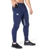 imageBROKIG Men Fitted Gym SweatpantsCasual Slim Workout Jogger Pants with Zipper Pocket Bodybuilding Athletic Tapered PantsNavy